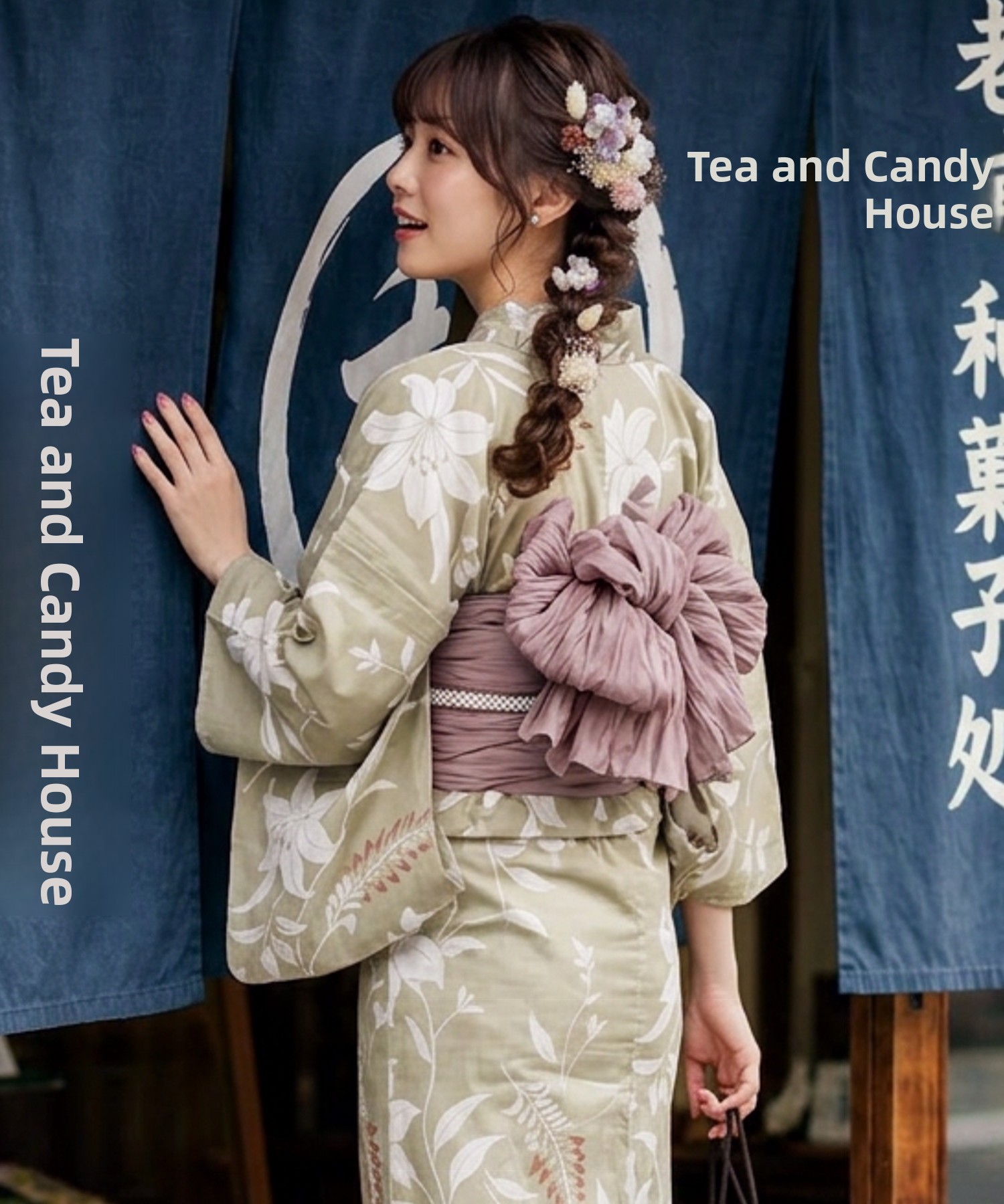 Summer Clothing Girl - Traditional Yukata Kimono Cotton Linen Material