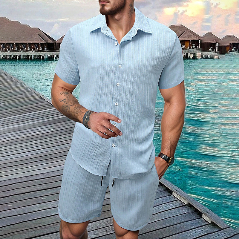 Summer Clothing Guys - 2026 New Men Vertical Wrinkle Lapel