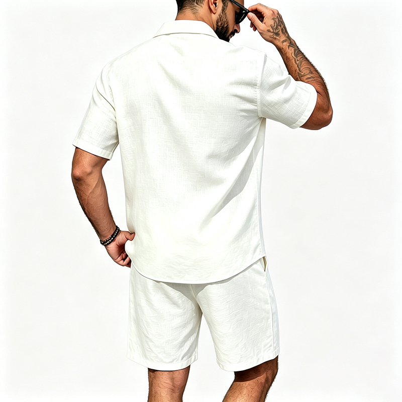 Men Linen Two Piece Outfit Sho - Summer Clothing Guys recension och pris