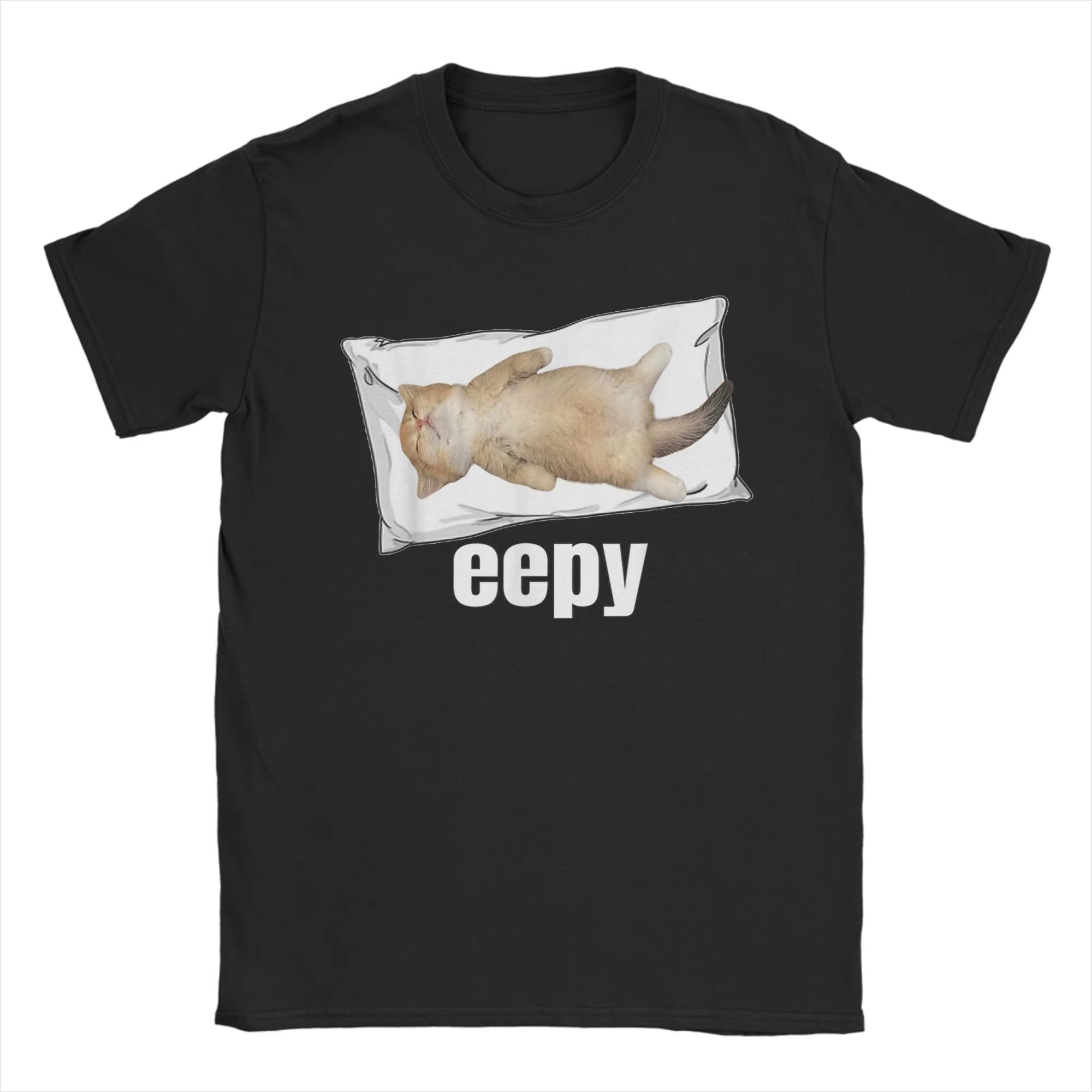 2026 Hot Men T-Shirt Eepy Cat  - Summer Clothing Gif recension och pris