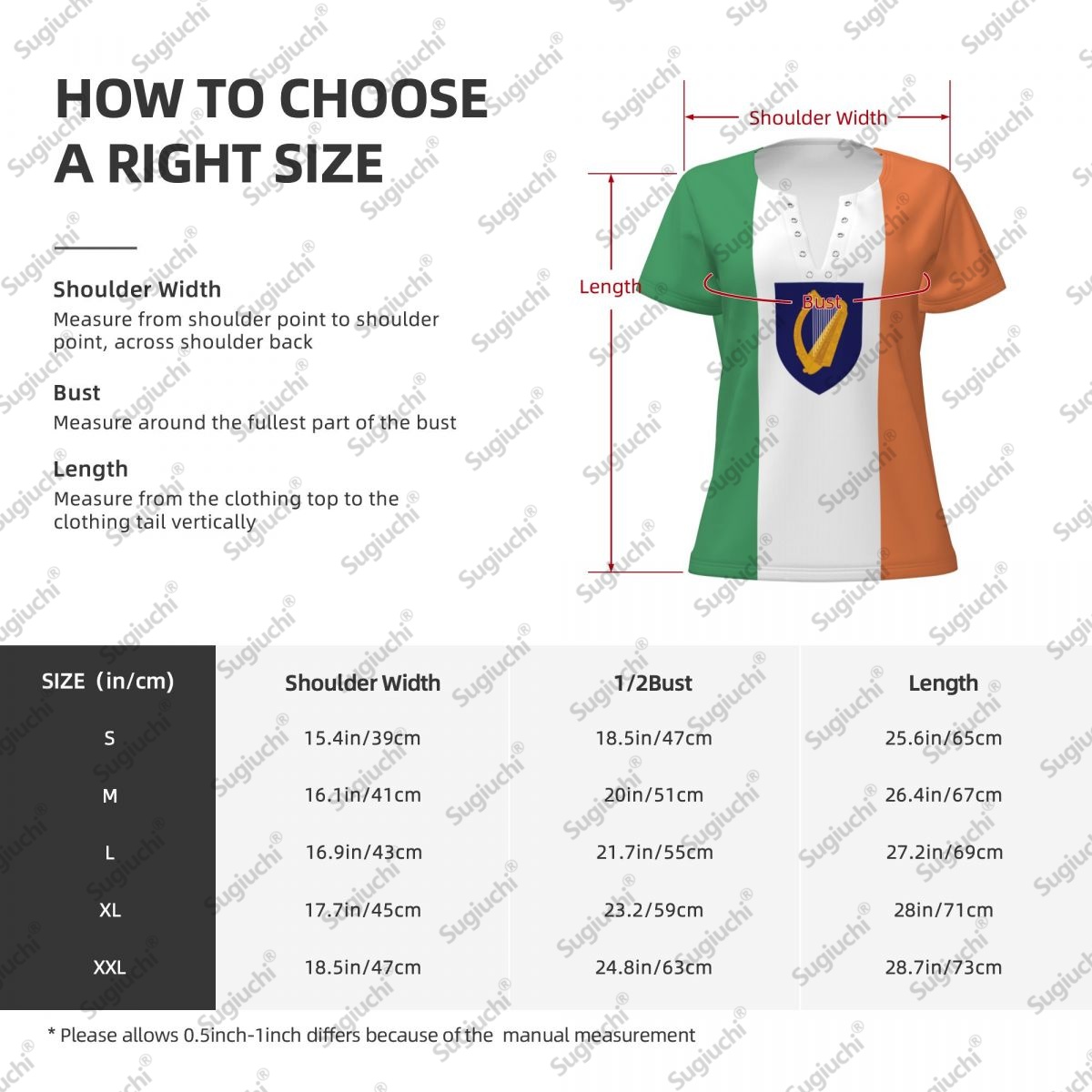 2025 Ireland Flag Sexy Deep V  - Ireland Summer Clothing recension och pris