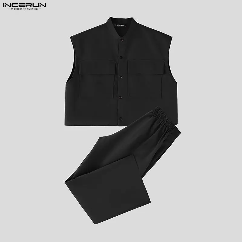 INCERUN Men Sets Solid Sleevel - Summer Clothing Guys recension och pris
