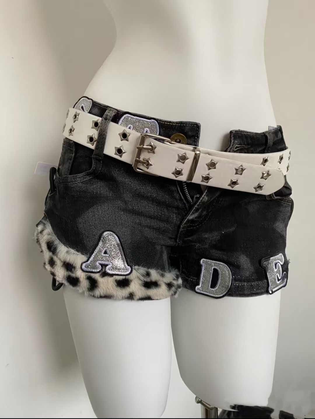 Y2k Embroidered Patch Denim Sh - Summer Clothing Girl recension och pris