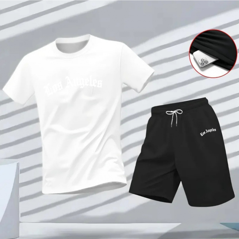 Men's Los Angeles Letter Print - Summer Clothing Haul recension och pris