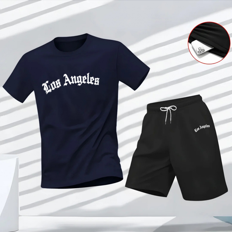 Men's Los Angeles Letter Print - Summer Clothing Haul recension och pris