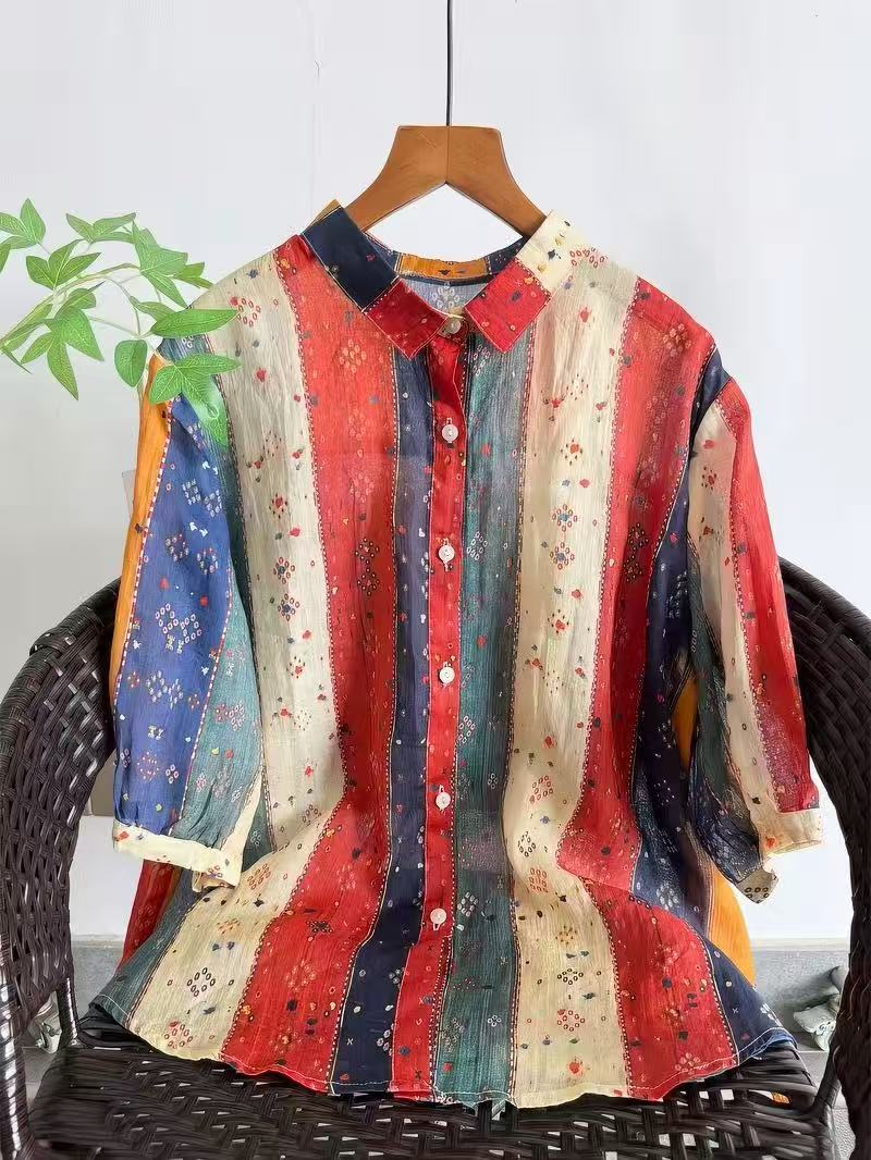 Bohemian 100% Ramie Shirts and - Summer Clothing For Japan recension och pris