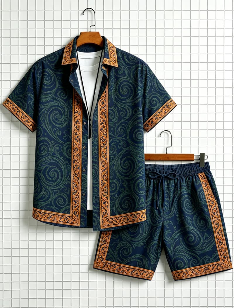 Men's ethnic border printed sh - Summer Clothing Haul recension och pris