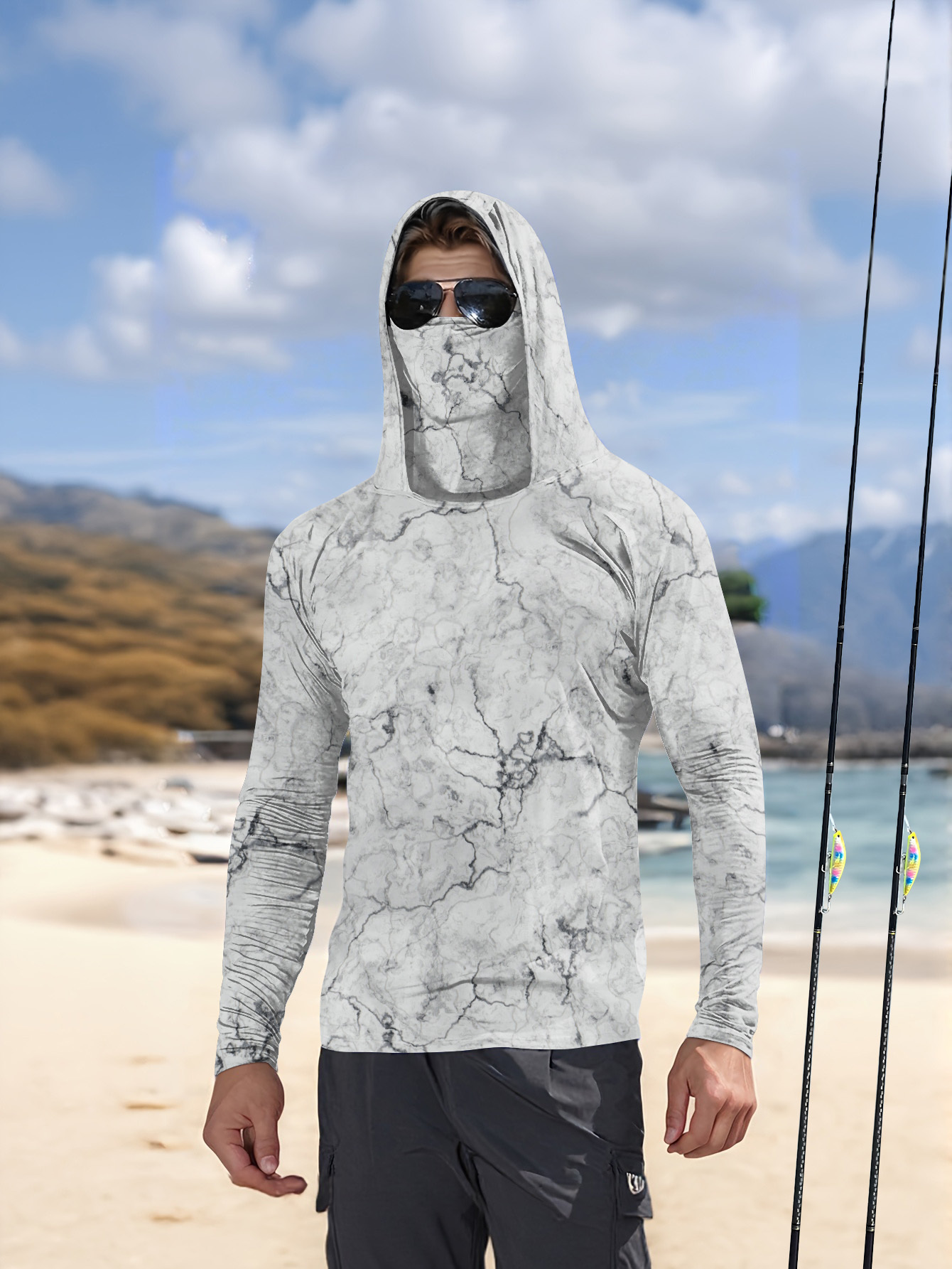 Men Hood Fishing Shirt long sl - Summer Clothing Long Sleeve recension och pris
