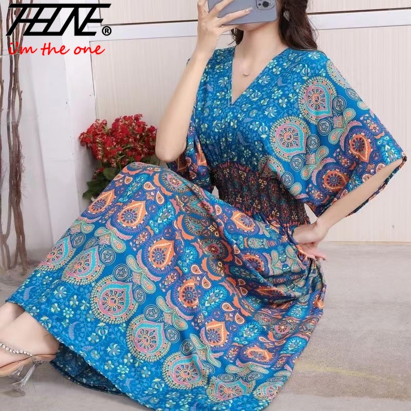 Women Dress Summer 2024 Maxi L - Indian Summer Vintage Clothing recension och pris