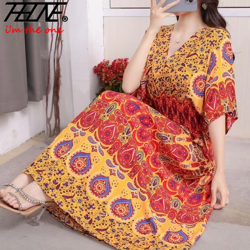 Women Dress Summer 2024 Maxi L - Indian Summer Vintage Clothing recension och pris