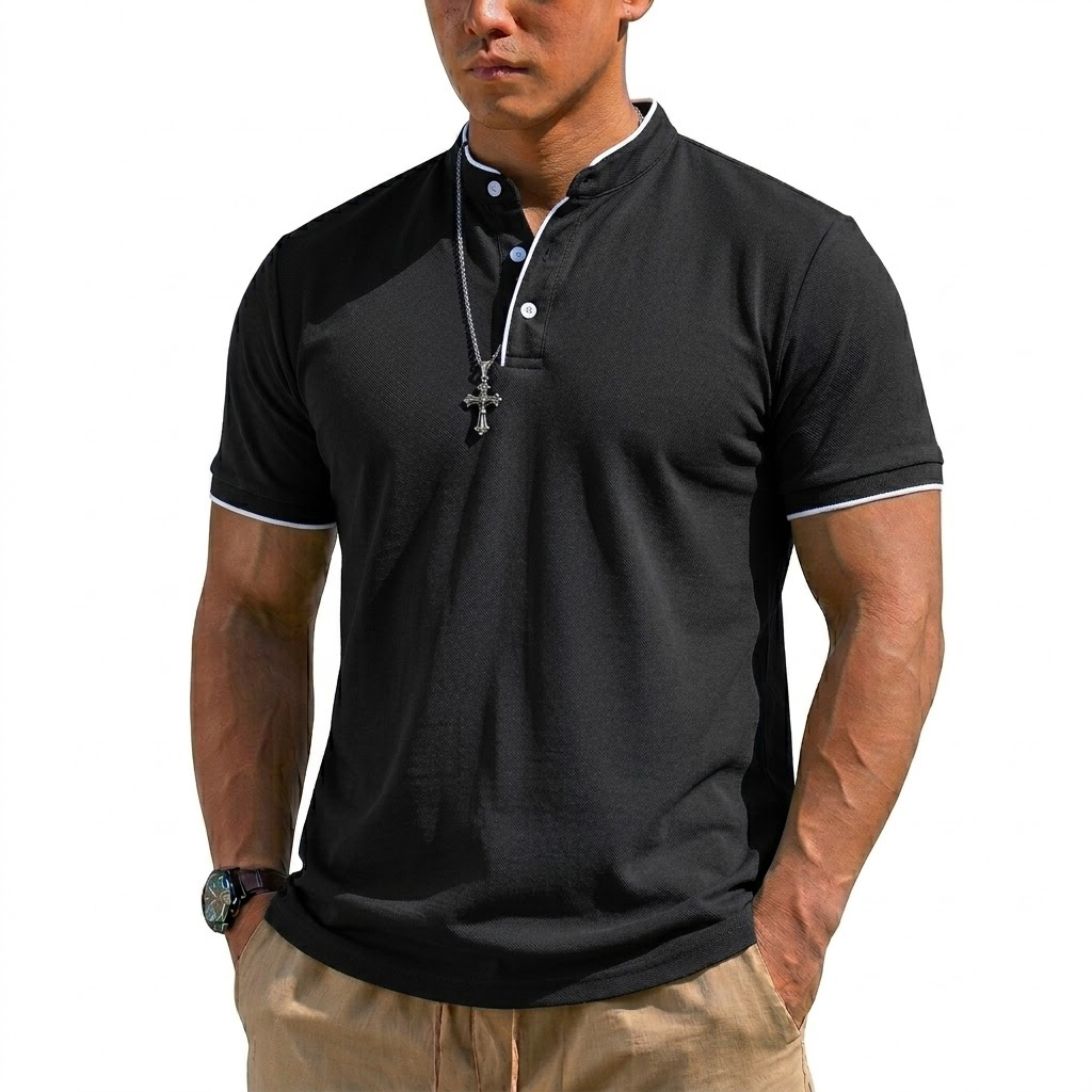 Summer Short Sleeve Henley Shi - Summer Clothing Guys recension och pris
