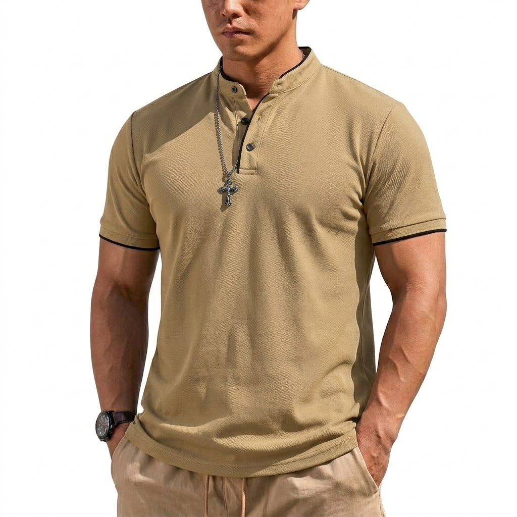 Summer Short Sleeve Henley Shi - Summer Clothing Guys recension och pris