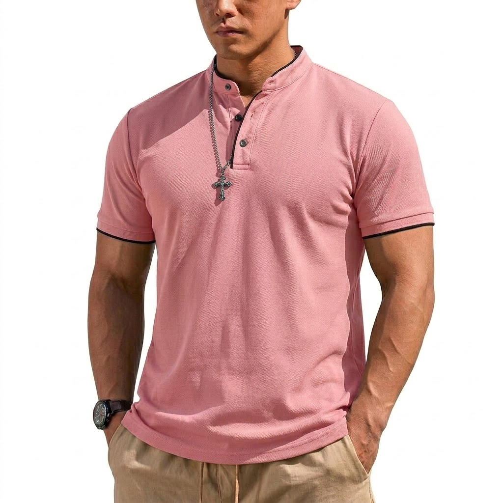 Summer Short Sleeve Henley Shi - Summer Clothing Guys recension och pris