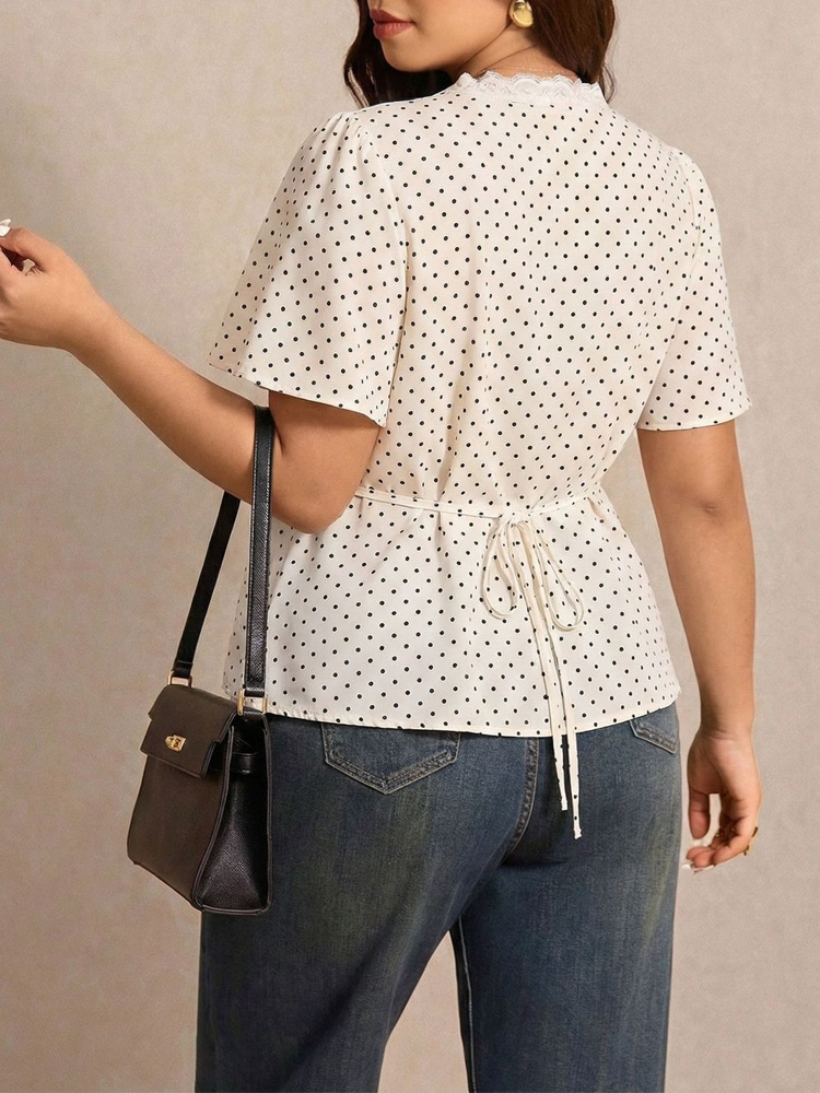 GIBSIE Plus Size Polka Dot Con - Summer Upf Clothing recension och pris