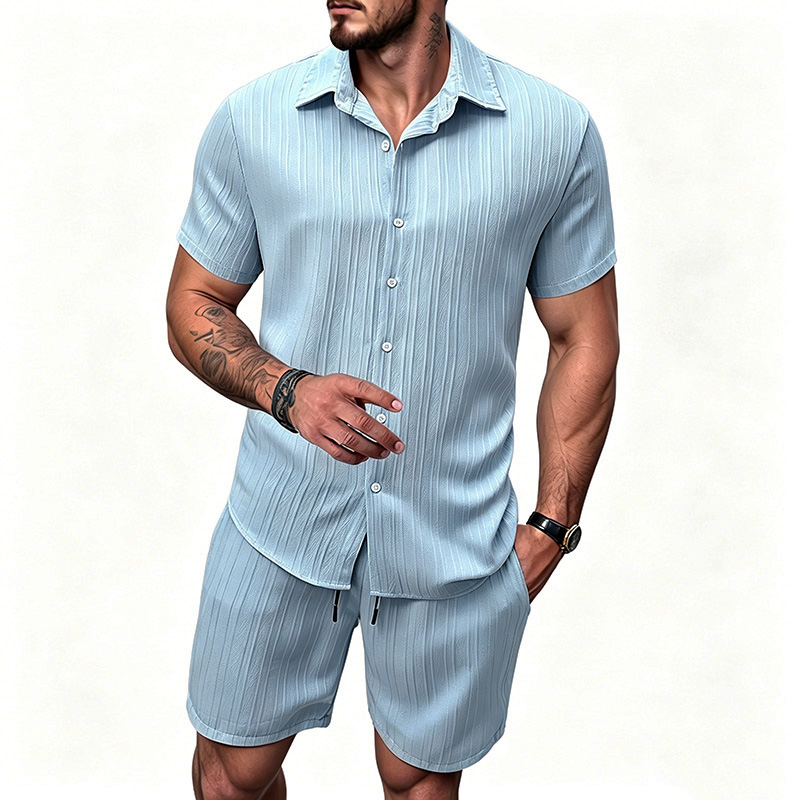 2026 New Men Vertical Wrinkle  - Summer Clothing Guys recension och pris