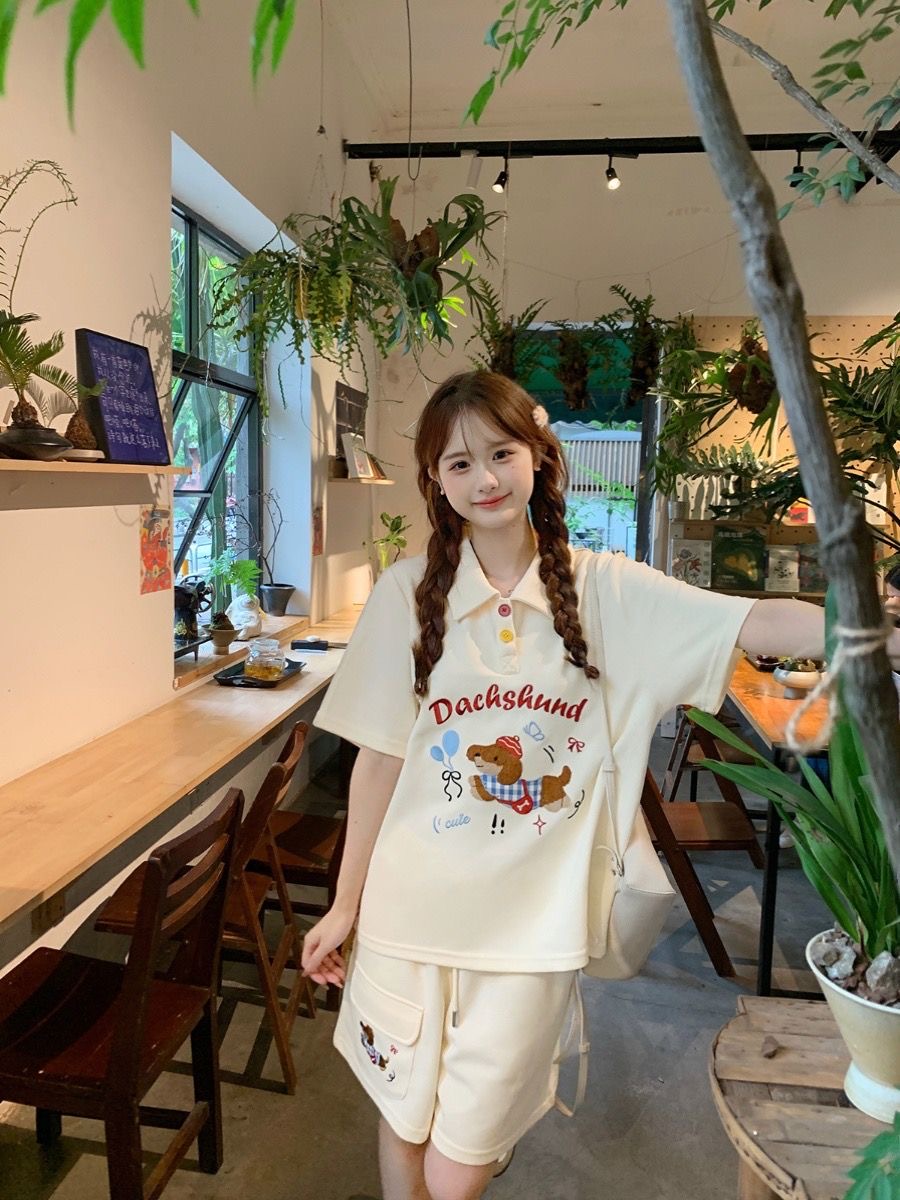 Kawaii Embroidery Dog Japan St - Summer Clothing Japan recension och pris
